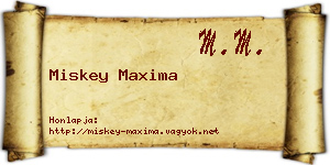 Miskey Maxima névjegykártya
